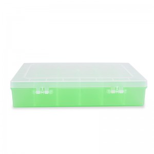 Caja de pesca verde Caja de accesorios transparente Tackle