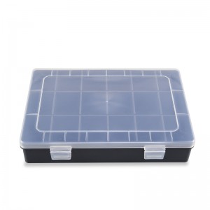 Plastična prozirna kutija za mamce za ribolov, crna
